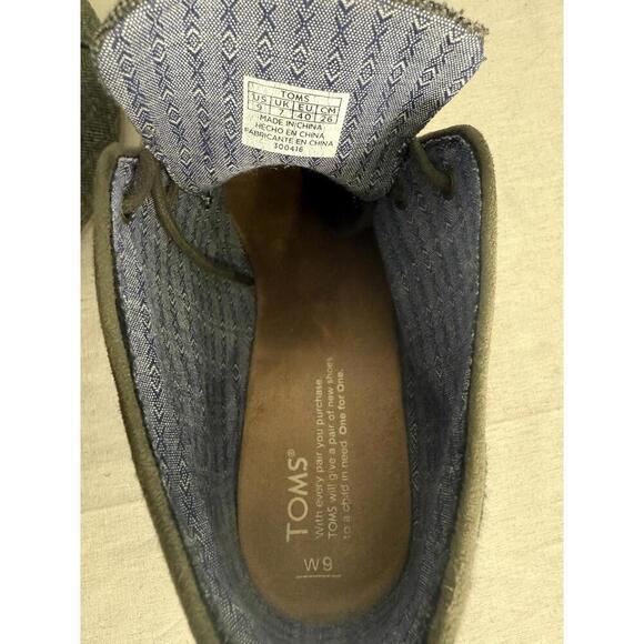 TOMS Women's Olive Herringbone DESERT Wedges-BOOTS Size.9 - Picture 6 of 9